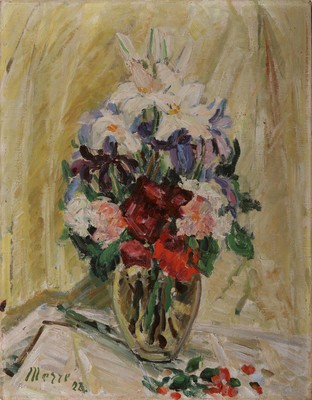 Johanna Merre, 1867-1940, Blumenstillleben, Öl/Lwd, signiert und datiert (19)22, ohne Rahmen, 64x50 cm