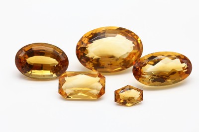 Lot 5 lose facett. Palmera Citrine zus. 37.40 ct, in versch. Formen und Größen