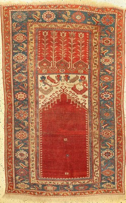 Ladik"Gebetsteppich" antik, Türkei, 19.Jhd,Wolle auf Wolle, ca. 180 x 114 cm, EHZ: 3, (Alte restaurierungen)