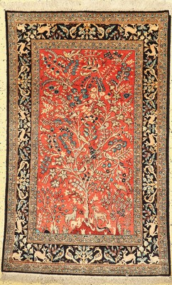 Ghom Seide alt, Persien, um 1960, reine Naturseide, ca. 160 x 103 cm, EHZ: 1-2