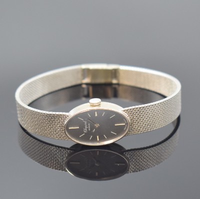 CHOPARD Damenarmbanduhr in WG 750/000 Referenz 5026, Schweiz um 1980, Handaufzug, 2-teil. Gehäuse, Boden aufgedr., orig. Milanaiseband, graues ...