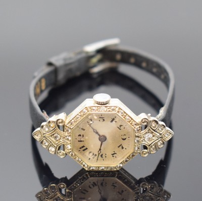 CRAVEN Datum Watch Factories Art Deco Damenuhrin WG 750/000, England / Schweiz um 1930, Handaufzug, 8-eck. Scharniergeh., Lünette u. Anstöße m. ...