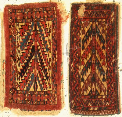 1 paar Pfeiltaschen antik, Turkmenistan, 19.Jhd, Wolle auf Wolle, ca. 45 x 20 cm, EHZ: 4