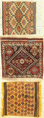 3 Taschenfronten, Persien, um 1900, Wolle auf Wolle, ca. 57 x 60 cm, EHZ: 2