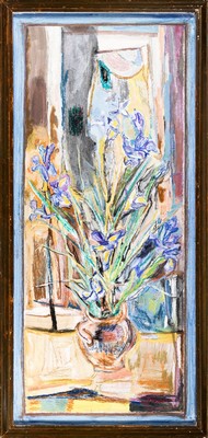 Rudolf Kortokraks, 1928 Ludwigshafen am Rhein - 2014 Hallein, Studium an der Freien Kunstakademie Mannheim, hier großes Blumenstillleben, ...