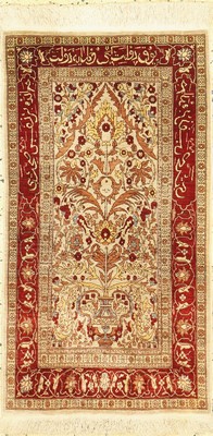 Hereke Seide alt, Türkei, um 1950, reine Naturseide, ca. 92 x 50 cm, ca. 1,0 Mio. Kn/qm, EHZ: 2