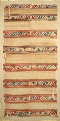 Antiker"Kapadokkien"Kelim, Türkei, 19.Jhd, Wolle auf Wolle, ca. 284 x 139 cm, EHZ: 4, (auf Leinen aufgenäht)