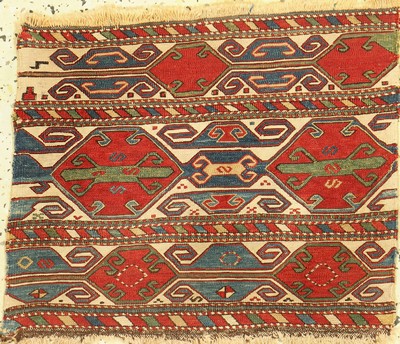 Shahsawan Mafraschteil antik, Persien, 19.Jhd, Wolle auf Wolle, ca. 51 x 45 cm, EHZ: 2