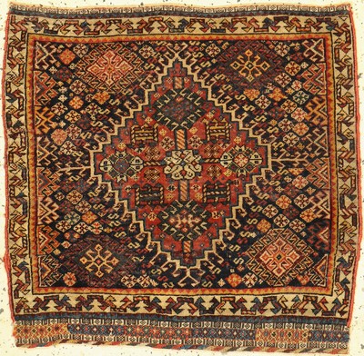 Ghaschgai Taschenfront antik, Persien, 19.Jhd, Wolle auf Wolle, ca. 64 x 67 cm, EHZ: 3