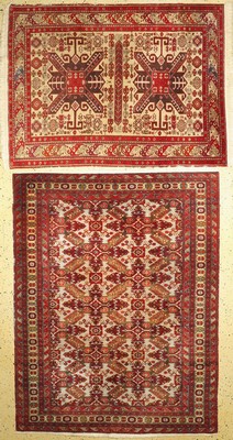 1 paar Eriwan alt, Rußland, ca. 50 Jahre, Wolle auf Baumwolle, ca. 220 x 173 cm & ca. 185 x 140 cm, EHZ: 2-3