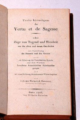 Johann Heinrich Emmert (geb. 1748): Traits historiques de Vertu et de Sagesse oder Züge von Tugend und Weisheit aus der alten und neuen Geschichte, ...