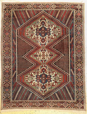 Afschar alt, Persien, um 1960, Wolle auf Baumwolle, ca. 193 x 153 cm, Reinigungsbedürftig, EHZ: 2