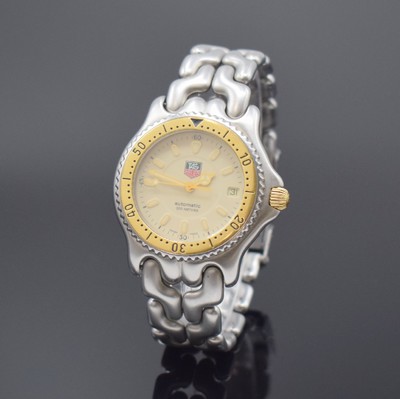 TAG HEUER Armbanduhr Referenz S 87.006 E in Stahl/Gold, Schweiz um 1995, Automatik, orig. Stahlband m. Faltschl., Boden u. Krone verschr., Lünette ...