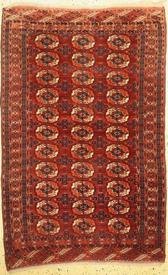 Tekke Buchara antik, Turkmenistan, um 1900,Wolle auf Wolle, ca. 200 x 132 cm, EHZ: 2(kleine Restaurierung)