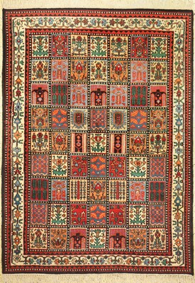 Felder-Bachtiar, Indien, ca. 40 Jahre, Wolle auf Baumwolle, ca. 245 x 175 cm, EHZ: 2