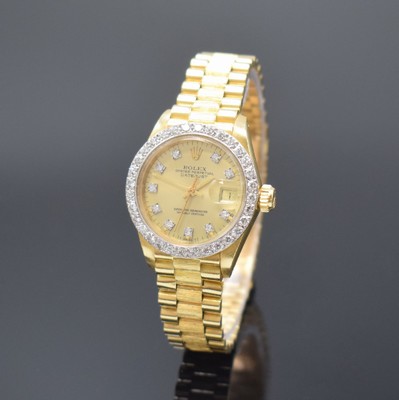 ROLEX Damenarmbanduhr Oyster Perpetual Datejust Referenz 6927, Schweiz um 1979, Automatik, Chronometer der Superlative in GG 750/000 inkl. ...