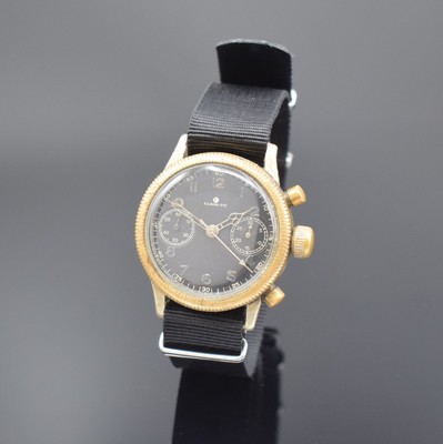 TUTIMA GLASHÜTTE Kal. Urofa 59 Flyback-Chronograph, Deutschland um 1940, Handaufzug, Gehäuse m. Drehlünette, Edelstahlboden geschr. (Gewinde zu ...