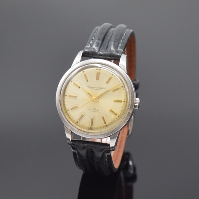 IWC Ingenieur Herrenarmbanduhr Referenz 666, Schweiz um 1964, Automatik, Stahlgehäuse mit Weicheiseninnenschale, Boden geschr., silb. Zifferbl. m. ...