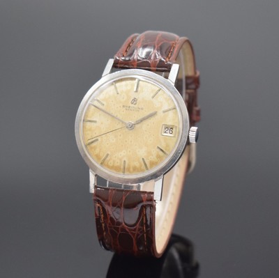 BREITLING Herrenarmbanduhr Referenz 4005, Schweiz um 1960, Handaufzug, Monocoque-Geh. in Stahl, Zifferbl. mit aufges. Std.-Ind. altersbed. pat./fl., ...