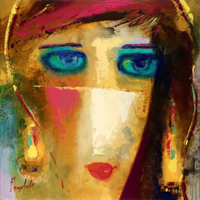 Abbas Al Mosawi, geb. 1952 Bahrain, Schüler von Ahmed Baqer, Öl/Lwd, abstrakter Kopf, sign., dat., ca. 74x74 cm, Abbas Al Mosawi ist einer der ...