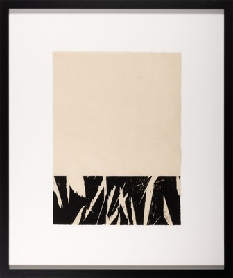 Günther Uecker, geb. 1930, Holzschnitt auf feinem Japan-Bütten, handsign., 9/50, mit Trockenstempel, unter Glas gerahmt, Motiv ca. 40x29 cm, gesamt ...