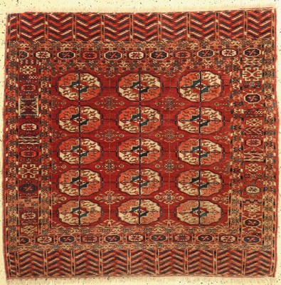 Antiker Tekke Herdteppich, Turkmenistan, 19.Jhd, Wolle auf Wolle, ca. 122 x 126 cm, EHZ: 3