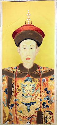 Ahnenbild, maschinen gewebt, England, ca. 40 Jahre, Baumwolle, ca. 300 x 140 cm, EHZ: 1