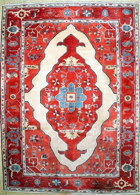Azeri fein, Azerbaijan, ca. 50 Jahre, Wolleauf Baumwolle, ca. 380 x 275 cm, EHZ: 2, (stark verschmutzt)