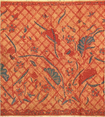 Lasem Sarong, Tulis Batik, Java, um 1930, Baumwolle, Lebensbaum Motiv. EHZ: 2 (kleine Löcher), ca. 107 x 107 cm.