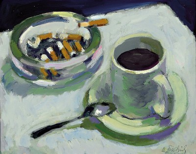 Heinz Friedrich, 1924-2018 Schwetzingen, Studium an der Akademie Karlsruhe bei Laible und Schnarrenberger, hier: Stillleben mit Kaffeetasse und ...