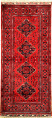 Khalmohammadi fein, Afghanistan, ca. 30 Jahre, Korkwolle auf Wille, ca. 214 x 95 cm, EHZ: 1-2