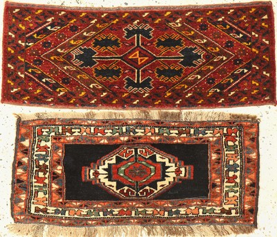 2 Lots Taschenfront, Turkmenistan & Persien, um 1900, Wolle auf Wolle, ca. 97 x 37cm, EHZ: 2
