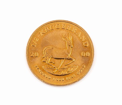 Goldmünze 1/2 Krügerrand, Südafrika 2000, Springbock, 1/2 Oz Fine Gold