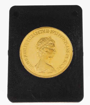 Goldmünze 100 Dollar, Kanada 1977, zum 25. jährigen Thronjubiläum Elizabeth II., in orig.Royal Canadian Mint Etui