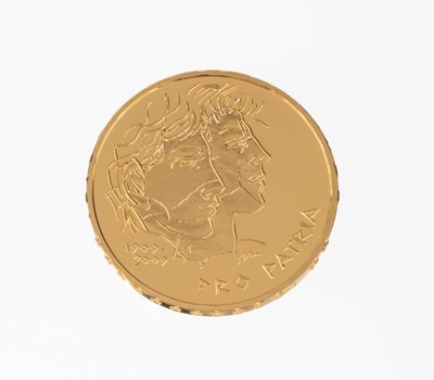 Goldmünze 50 Franken, Schweiz 2009, 100 Jahre Pro Patria 1909-2009, in orig. Etui, in Münzkapsel