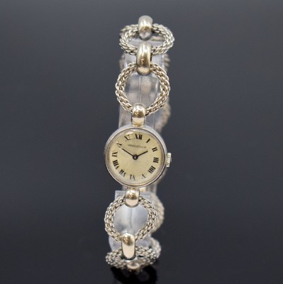 Jaeger-LeCoultre ausgefallene Damenarmbanduhr in WG 750/000, Schweiz um 1970, Handaufzug, 2-teil. Gehäuse, Boden aufgedr., Ketten- Gliederband, ...
