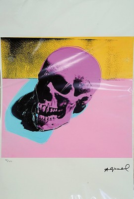 Nach Andy Warhol (1928-1987), Lithographie, "Skull" (1967), Ed. 28/100, Steinsignatur , auf Arches-Bütten, Editeur-Prägestempel Georges ...