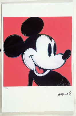 Nach Andy Warhol (1928-1987), Lithographie, "Mickey Mouse", Ed. 48/100, Steinsignatur, aufArches-Bütten, Editeur-Prägestempel Georges ...