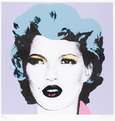 Nach Banksy, Lithographie, "Kate Moss" (2005), Ed. 52/60, signiert und nummeriert, Prägestempel Heavy Weaponry, ungerahmt, 50x35 cm