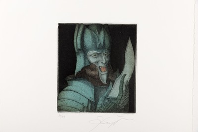 Ernst Fuchs, 1930-2015, "Sechzehn und eins",Mappe mit 12 (von 17) Aquatinta-Radierungen, Edition Volker Huber 1976, alle handsign. und num. ...