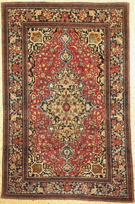 Esfahan"Ahmad"antik, Persien, um 1900, Wolle auf Baumwolle, ca. 213 x 140 cm, EHZ: 2(restauriert)