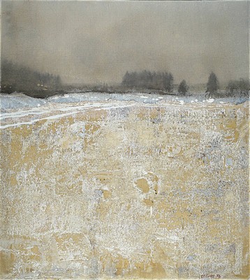 Dieter Stöver, 1922 Oldenburg-1984 Schlegldorf, "Rauhreif", Öl/Lwd, rechts unten sign. und dat. 76, rückseitig auf Etikett betitelt, ca. ...