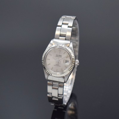 TUDOR Princess Date Damenarmbanduhr Referenz 7637/4, Schweiz um 1975, Automatik, verschr. Rolex Oyster-Gehäuse mit WG-Lünette,Rolex Oysterband m. ...