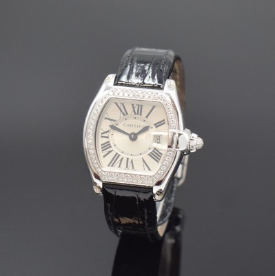 CARTIER Roadster Damenarmbanduhr in WG 750/000 Referenz 2723 mit Diamanten, Schweiz um 2008, quarz, massives 2-teil. Gehäuse, Boden 4-fach verschr., ...