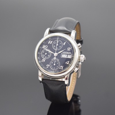 MONTBLANC Star Meisterstück Herrenarmbanduhr mit Chronograph Referenz 7016, Schweiz um 2002, Automatik, beids. vergl. Edelstahlgeh. inkl. orig. ...