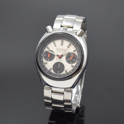 CITIZEN Armbandchronograph mit Flyback sog. Bullhead Referenz 4-901134 K, Japan um 1970, Automatik, Stahlgeh., Boden verschr., neutr. Stahlband m. ...