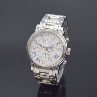 RAYMOND WEIL Saxo Armbandchronograph in Stahl, Schweiz um 2000, Automatik, 4-fach verschr. Geh., Gliederband m. dopp. Faltschl., Krone verschr., ...