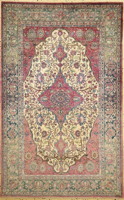 Keschan"Mohtascham"Seide, Persien, um 1900,reine Naturseide, ca. 200 x 127 cm, gereinigt,EHZ: 1-2