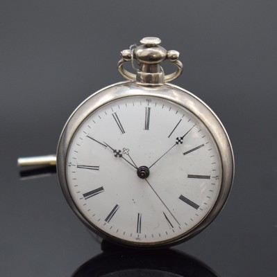 Silbertaschenuhr für den chinesischen Markt mit springender Sekunde, Schweiz um 1870, Schlüsselaufzug, glattes Geh. m. rücks. Sprungdeckel dell., ...