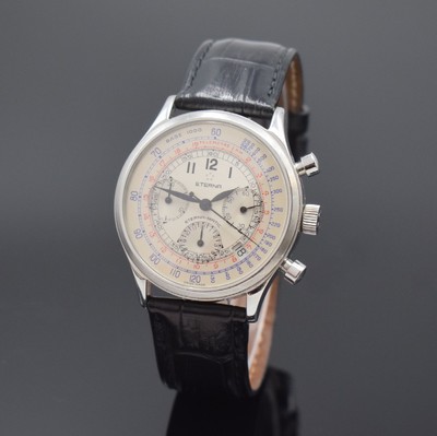 ETERNA Armbandchronograph Cambridge Airforce Pulsometer Referenz 8508.41, Automatik, Schweiz um 2005, Edelstahlgeh., Boden verschr., 2-farb. vers. ...